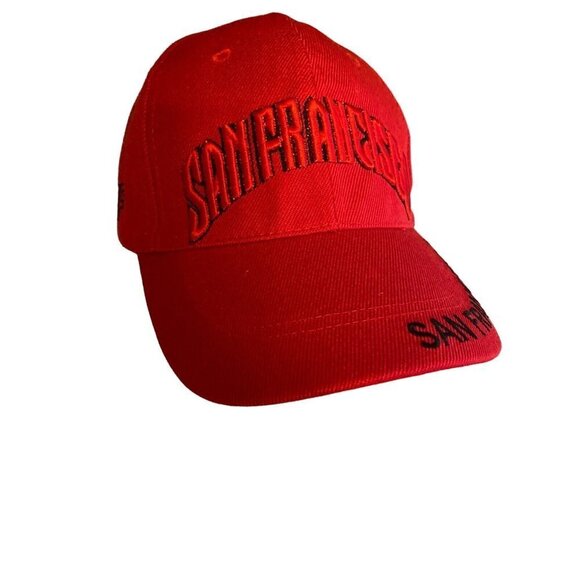 Red San Francisco California Souvenir Hat Cap Embroidered - Picture 1 of 6